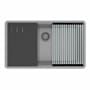 Ruvati epiStage 32" Undermount Single Basin Granite Composite Kitchen Sink with Basket Strainer and Cutting Board Urban Gray