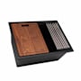 Ruvati epiRock 25" Undermount Single Basin Granite Composite Utility Sink Charcoal Black