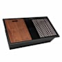 Ruvati epiRock 33" Undermount Single Basin Granite Composite Kitchen Sink with Basket Strainer and Cutting Board Charcoal Black