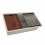 Ruvati epiRock 33" Undermount Single Basin Granite Composite Kitchen Sink with Basket Strainer and Cutting Board Warm White