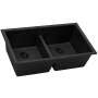 Ruvati epiGranite 33" Undermount Double Basin Granite Composite Kitchen Sink Midnight Black