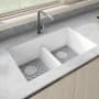 Ruvati epiGranite 33" Undermount Double Basin Granite Composite Kitchen Sink Arctic White