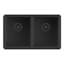 Ruvati epiGranite 31-3/4" Undermount Double Basin Granite Composite Kitchen Sink with Basket Strainer Black