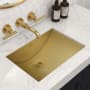Ruvati Ariaso 13" Specialty Stainless Steel Undermount Bathroom Sink Matte Gold