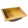 Ruvati Ariaso 20" Rectangular Stainless Steel Undermount Bathroom Sink Gold