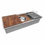 Ruvati Dual-Tier Pro 45" Undermount Single Basin Stainless Steel Kitchen Sink with Basket Strainer, Colander and Cutting Board Stainless Steel