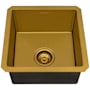 Ruvati Terraza 15" Undermount Single Basin Stainless Steel Bar Sink with Basket Strainer Matte Gold