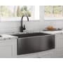 Ruvati Terraza 36" Farmhouse Apron-Front Single Basin Stainless Steel Kitchen Sink Gunmetal Matte Black
