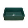Ruvati Fiamma 30" Farmhouse Single Basin Fireclay Kitchen Sink with Basket Strainer Emerald Green