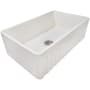 Ruvati Fiamma 33" Farmhouse Single Basin Fireclay Kitchen Sink with Basin Rack and Basket Strainer Crackled White