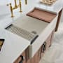 Ruvati Fiore 33" Farmhouse Single Basin Fireclay Kitchen Sink with Basket Strainer and Cutting Board Biscuit