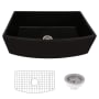 Ruvati Fiamma 33" Farmhouse Single Basin Fireclay Kitchen Sink Black