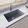 Ruvati Fiamma 30" Undermount Single Basin Fireclay Kitchen Sink with Basket Strainer Blue