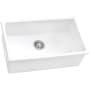 Ruvati Fiamma 30" Undermount Single Basin Fireclay Kitchen Sink with Basket Strainer White