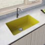 Ruvati Fiamma 30" Undermount Single Basin Fireclay Kitchen Sink with Basket Strainer Yellow