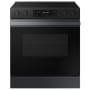 Samsung Bespoke 30 Inch Wide 6.3 Cu. Ft. Slide In Fingerprint Resistant Electric Range with Steam Clean Matte Black Steel