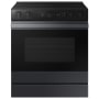 Samsung Bespoke 30 Inch Wide 6.3 Cu. Ft. Slide In Fingerprint Resistant Electric Range with Self Clean and Steam Clean Matte Black Steel