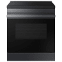 Samsung Bespoke 30 Inch Wide 6.3 Cu. Ft. Slide In Fingerprint Resistant Induction Range with Broil Element and Steam Clean Matte Black Steel