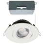 Satco Lighting ColorQuick LED Canless Recessed Fixture with 4" Adjustable Trims - IC Rated and Airtight White