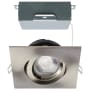 Satco Lighting ColorQuick LED Canless Recessed Fixture with 4" Adjustable Trims - IC Rated and Airtight Brushed Nickel