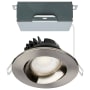 Satco Lighting ColorQuick LED Canless Recessed Fixture with 3-1/2" Adjustable Trims - IC Rated and Airtight Brushed Nickel