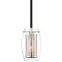 Savoy House Dunbar Single Light 4-3/4" Wide Mini Pendant with Mesh Inner Shade Matte Black with Polished Chrome Accents
