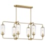 Savoy House Holton 6 Light 42" Wide Linear Chandelier Warm Brass