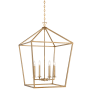 Savoy House Townsend 6 Light 24" Wide Taper Candle Pendant with Flared Loop Warm Brass