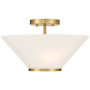 Savoy House Blair 3 Light 15" Wide LED Semi-Flush Bowl Ceiling Fixture / Converts to Pendant Warm Brass