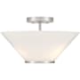 Savoy House Blair 3 Light 15" Wide LED Semi-Flush Bowl Ceiling Fixture / Converts to Pendant Satin Nickel