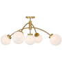 Savoy House Redfield 5 Light 36" Wide LED Semi-Flush Ceiling Fixture / Converts to Pendant Warm Brass