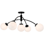 Savoy House Redfield 5 Light 36" Wide LED Semi-Flush Ceiling Fixture / Converts to Pendant Matte Black