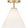 Savoy House Blair 10" Wide LED Semi-Flush Ceiling Fixture / Converts to Pendant Warm Brass