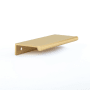 Schaub and Company Baker 4" Center to Center Solid Brass 5-1/4" Long Finger Tab Geometric Octagon Bar Cabinet Edge Pull / Drawer Edge Pull Satin Brass