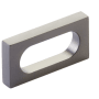 Schaub and Company Cafe Modern 2" Center to Center Rectangular Oval Slot Cabinet Handle / Drawer Pull - Solid Brass Gun Metal
