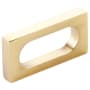 Schaub and Company Cafe Modern 2" Center to Center Rectangular Oval Slot Cabinet Handle / Drawer Pull - Solid Brass Vintage Brass