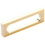 Schaub and Company Cafe Modern 3-1/2" Center to Center Rectangular Pill Cabinet Handle / Drawer Pull - Solid Brass Unlacquered Brass