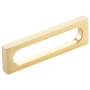 Schaub and Company Cafe Modern 3-1/2" Center to Center Rectangular Pill Cabinet Handle / Drawer Pull - Solid Brass Satin Brass