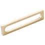Schaub and Company Cafe Modern 5" Center to Center Rectangular Hollow Oval Pill Cabinet Handle / Drawer Pull - Solid Brass Vintage Brass