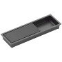Schaub and Company MODO 6-1/4" X 2" Euro Modern Split Texture Recessed Flush Door Cabinet Pull for Sliding and Pocket Cabinet Doors Gun Metal