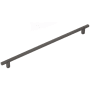 Schaub and Company Quadrato 12-5/8" Center to Center Industrial Modern Diamond Knurled Square Bar Large Oversized Cabinet Handle
Pull - Made in Italy Gun Metal