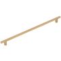Schaub and Company Quadrato 12-5/8" Center to Center Industrial Modern Diamond Knurled Square Bar Large Oversized Cabinet Handle
Pull - Made in Italy Signature Satin Brass