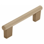 Schaub and Company Aspero 4" Center to Center Luxury Modern Ridged Round Cabinet Bar Handle / Drawer Bar Pull - Made in Spain Gold Rande