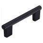 Schaub and Company Aspero 4" Center to Center Luxury Modern Ridged Round Cabinet Bar Handle / Drawer Bar Pull - Made in Spain Matte Black