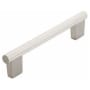 Schaub and Company Aspero 5" Center to Center Luxury Modern Ridged Round Cabinet Bar Handle / Drawer Bar Pull - Made in Spain Brushed Nickel