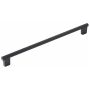 Schaub and Company Aspero 12" Center to Center Luxury Modern Ridged Round Large Oversized Cabinet Bar Handle / Drawer Bar Pull - Made in Spain Matte Black