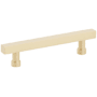Schaub and Company NOHO 4 Inch Center to Center Solid Brass Modern Square Bar Cabinet Handle / Drawer Bar Pull Satin Brass