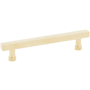 Schaub and Company NOHO 5 Inch Center to Center Solid Brass Modern Square Bar Cabinet Handle / Drawer Bar Pull Unlacquered Brass