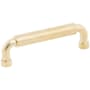 Schaub and Company NOHO 4 Inch Center to Center Luxury Solid Brass Single Barrel Cabinet Handle / Drawer Pull Unlacquered Brass