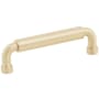 Schaub and Company NOHO 4 Inch Center to Center Luxury Solid Brass Single Barrel Cabinet Handle / Drawer Pull Satin Brass